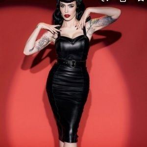 Deadly dames downtown dame faux leather black S(xs